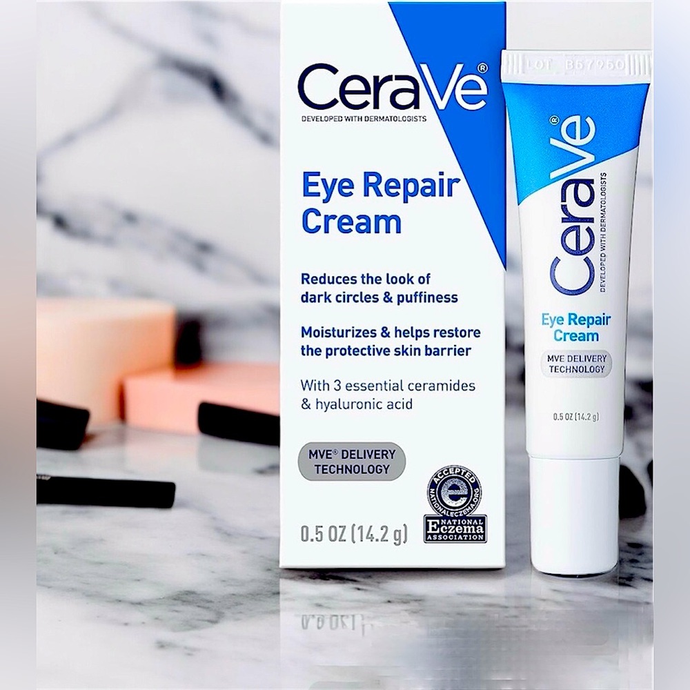 CeraVe Eye Repair Cream dark circles hyaluronic acid ceramides full size